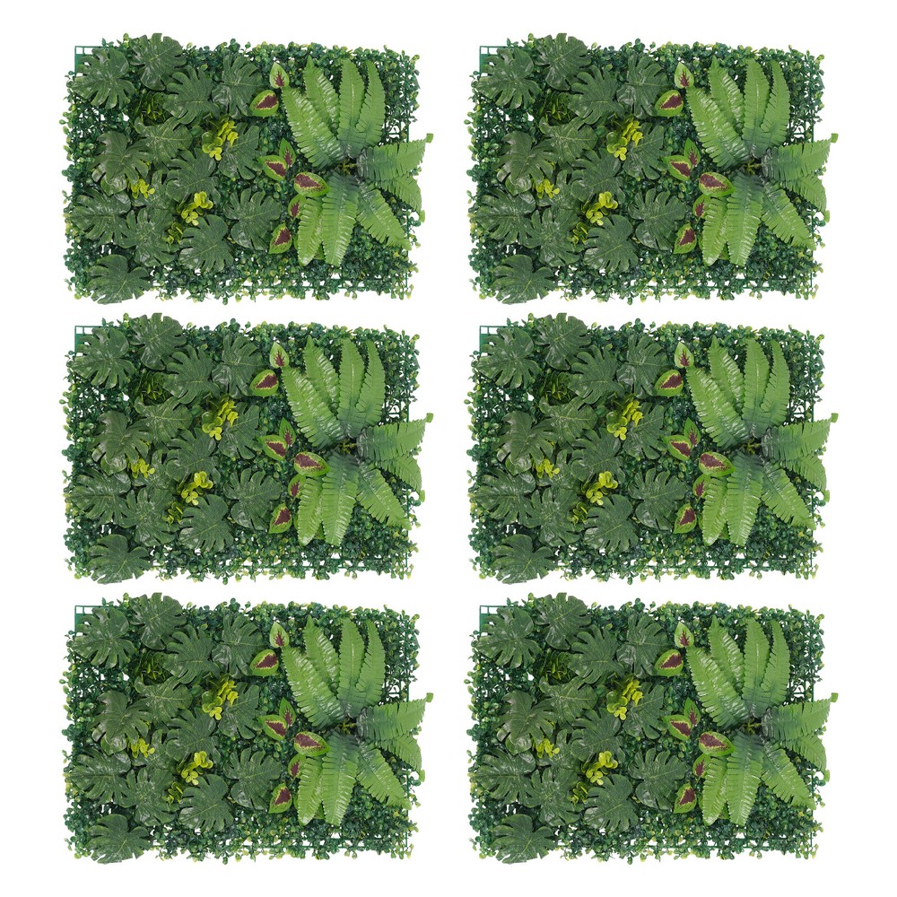 6PCS Artificial Greenery Wall Artificial Greenery Backdrop Wall Decor 40*60cm