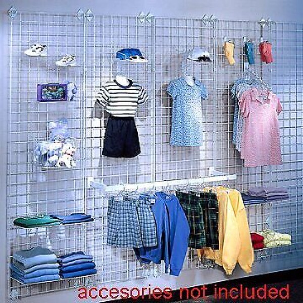 2' X 6' Gridwall Panels - 3 Pcs Box - Grid Wall Display White