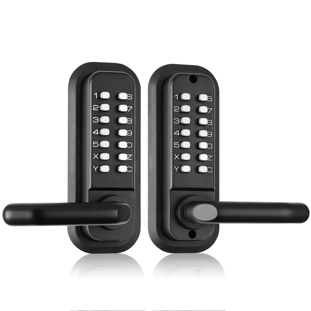 Mechanical Keyless Entry Door Lock 14 Digit Keypad Double-sided Embedded