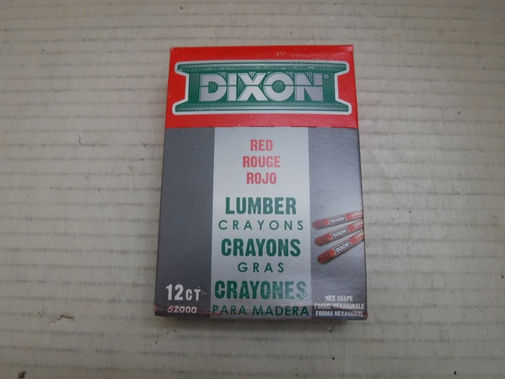 DIXON LUMBER CRAYONS 12 PACK RED #52000 HEX SHAPE