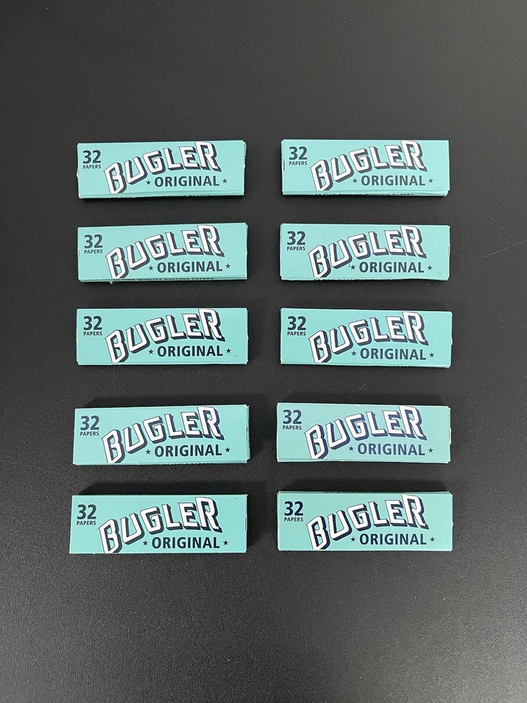 10x Bugler Original Cigarette Rolling Paper 70mm Single Wide 32 Sheets Per Pack