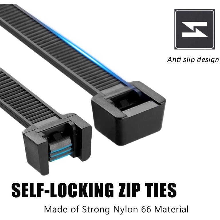 (24" INCH) 10 - 20 PACK BLACK CABLE ZIP TIES Heavy Duty UV Resistant Nylon 66 UL