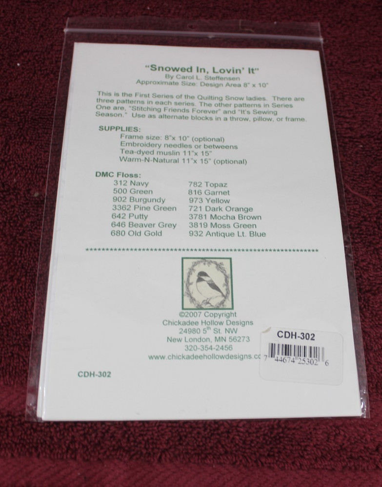 Chickadee Hallow Designs Quilt Pattern - Snowed In, Lovin' it