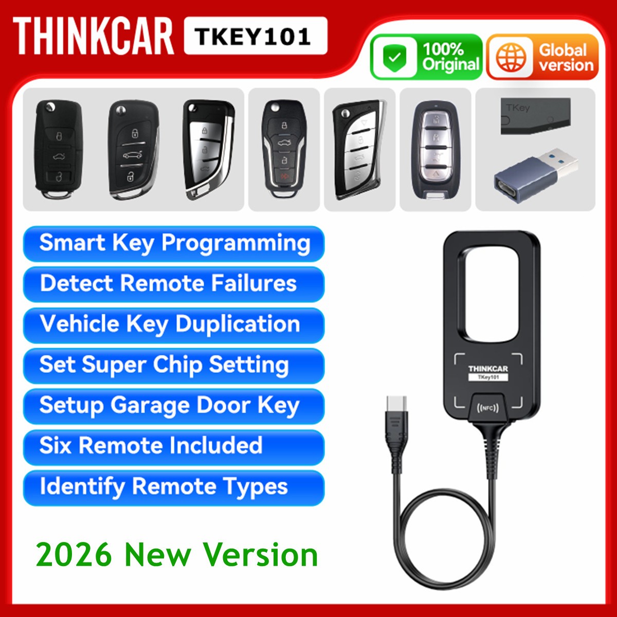 THINKCAR TKEY101 Key Programmer Remote Control for Thinkscan 892BT 689BT Scanner