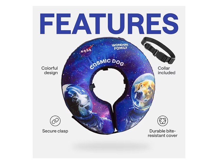 Inflatable Dog Collar Cone Cosmic, Alternative Surgery Rash Protection Large