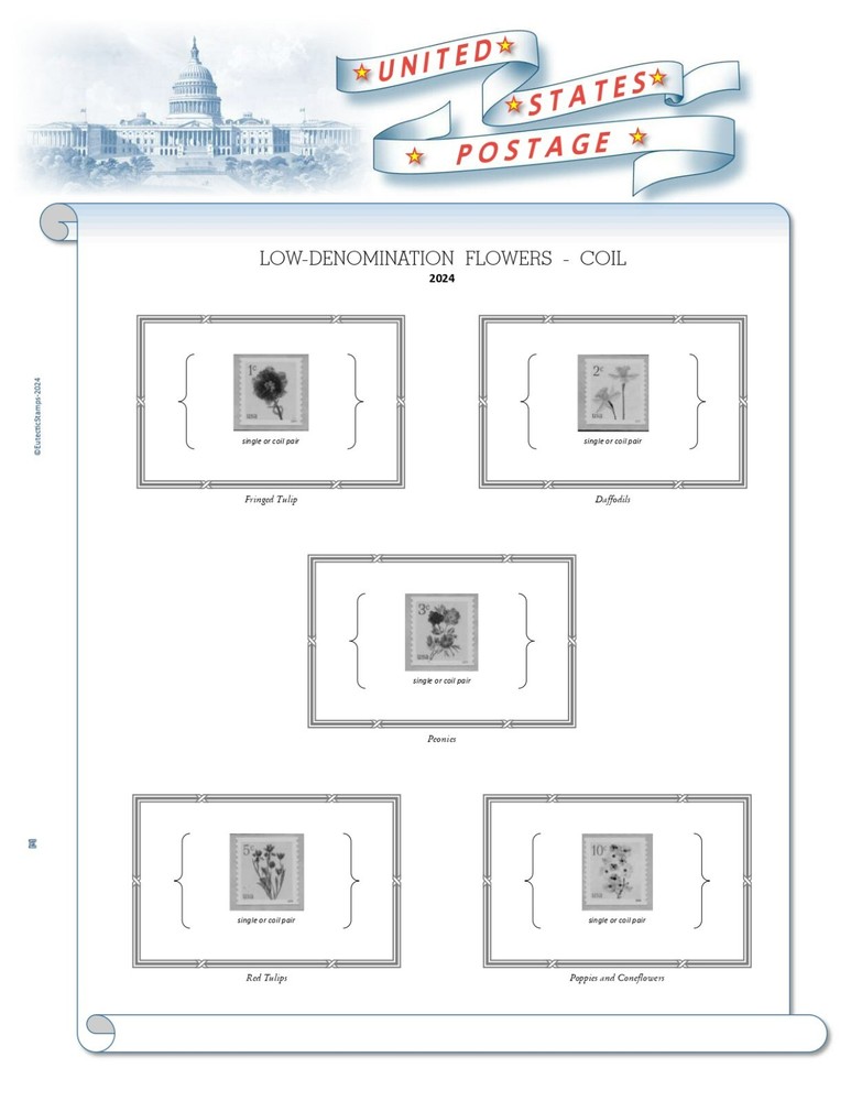 2024 U.S. Regular Issue Singles SIMPLIFIED Supplement (White Ace Alternative)