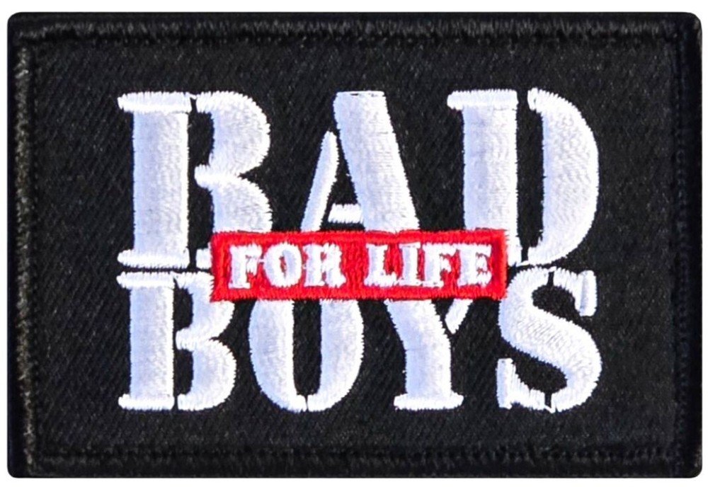 Bad Boys For Life Embroidered Patch -2PC HOOK BACKING 3"x2"
