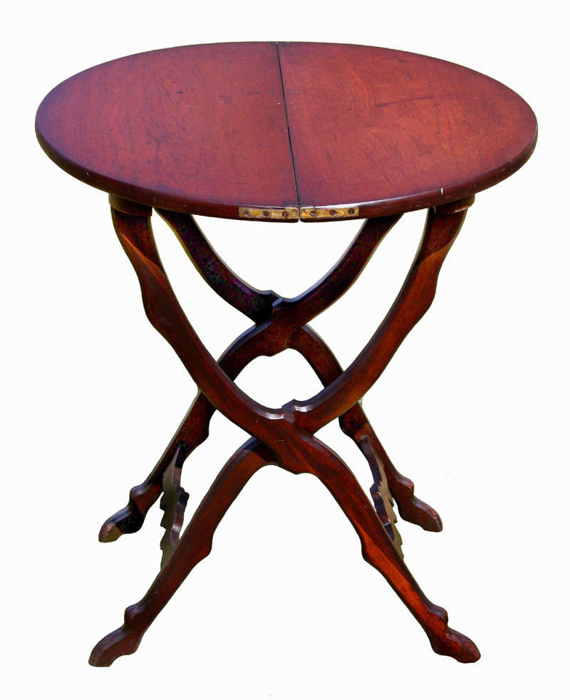 American Victorian Folding Table, Rare Form, Circa 1875