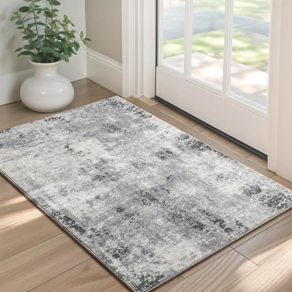 Entryway Rug 2x3 Grey Rug, 2' x 3' (Rectangular), Light