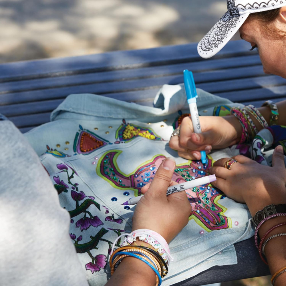 Permanent Markers Ultra Fine Point Assorted Colors 12 Count
