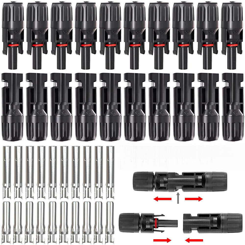 20Pcs Solar Cable Connectors 4mm-6mm 30Amp Waterproof Solar Panel Wire Joiners