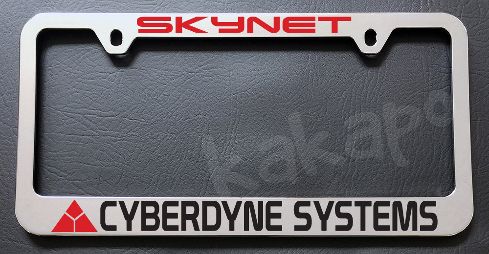 Cyberdyne Systems Skynet Terminator Chrome License Plate Frame