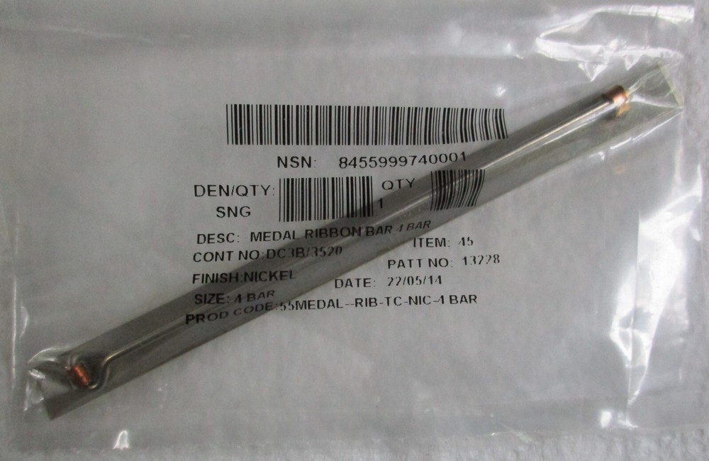 British Full Size:"4-SPACE MEDAL RIBBON BAR" (Firmin Make, in Unopened packet)