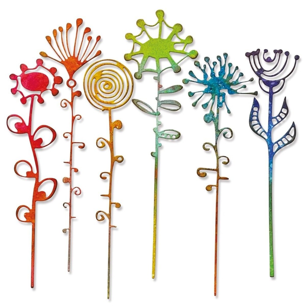 Artsy Stems Flowers Sizzix Thinlits Thin Metal Die Set by Tim Holtz 665846 NEW!