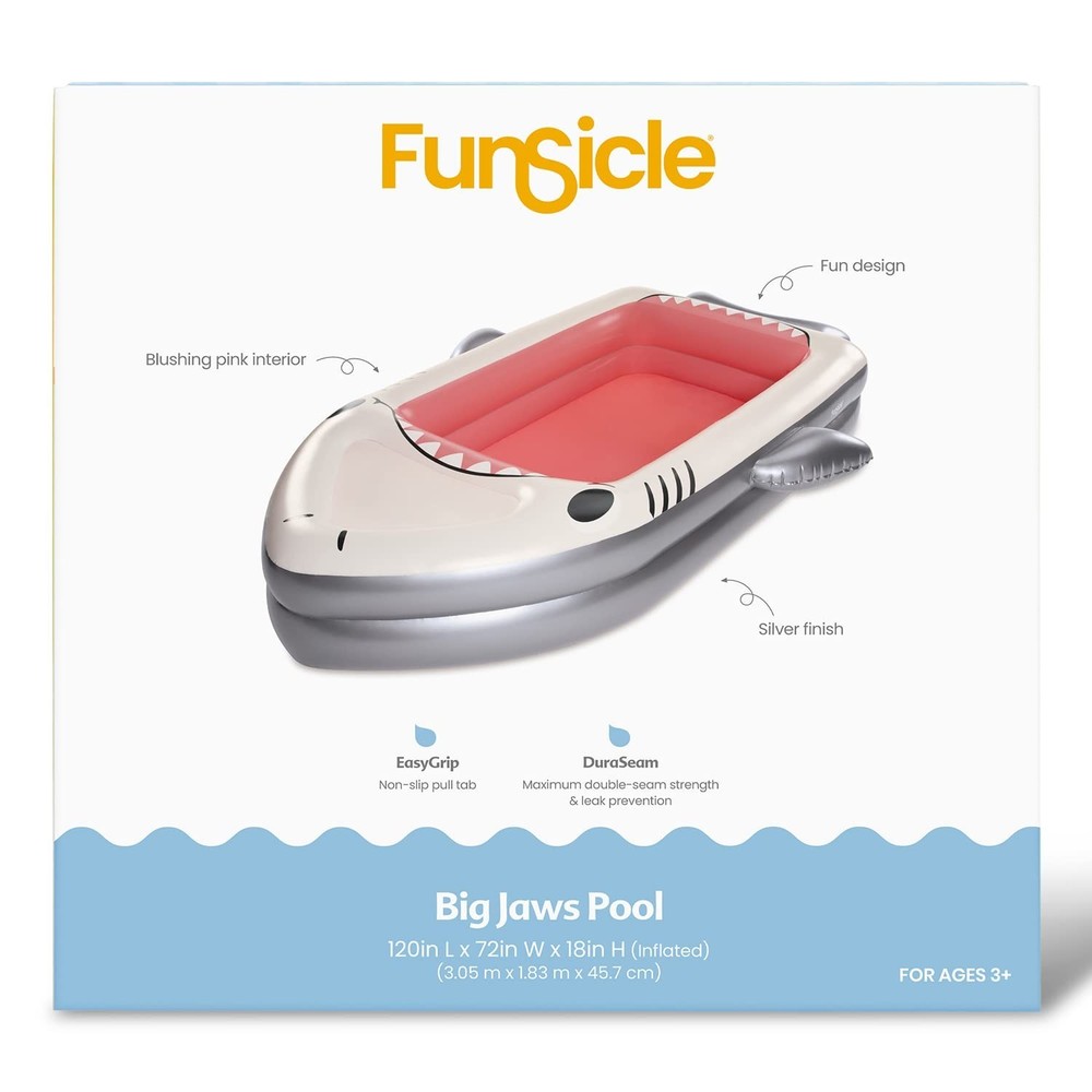 Funsicle 10 ft Long Big Jaws Inflatable Pool