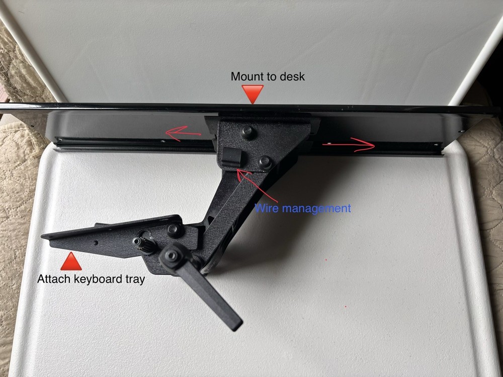 Articulating Keyboard Tray Support Arm. Support Arm ONLY. Adjust Angle & Height