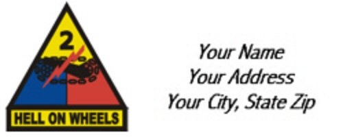 Address Labels - 2nd Armored Division - Hell On Wheels