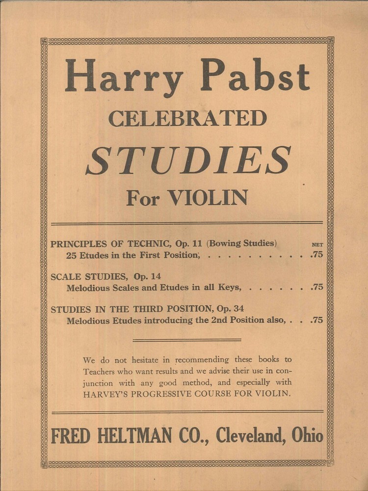Vintage Harvey Progressive Course Violin Book 6 1925 Syncopation Grace Notes