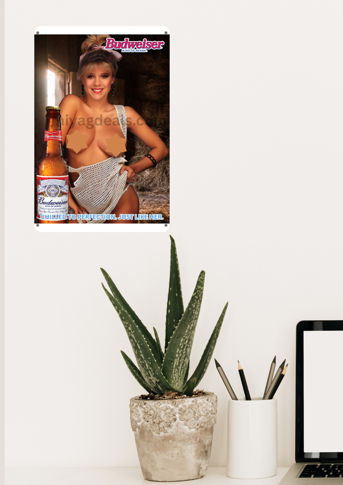 Miller Lite Beer Metal Sign Sexy Busty Woman Man Cave Bar Pub Decor Read Des