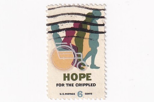 STAMP US SCOTT 1385 "Hope For the Crippled" 6 CENT 1969 USED WAVE CANCEL - A