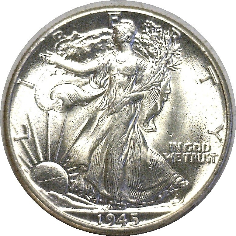 1945 50C Walking Liberty Half Dollar Silver Uncirculated