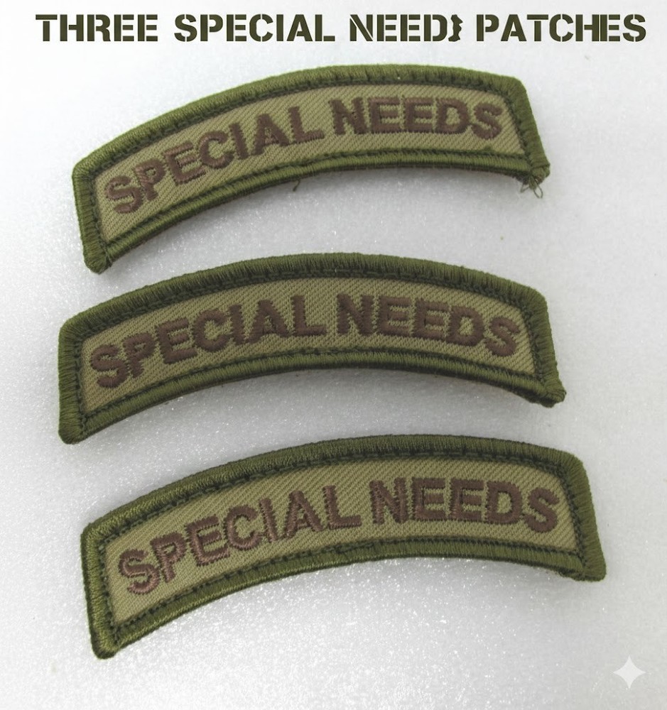 THREE PATCHES Mil-Spec Monkey Special Needs TAB Patch Multicam Color