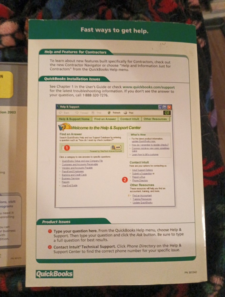 Intuit Quickbooks 2003 Premier Contractor Edition Software Complete Read