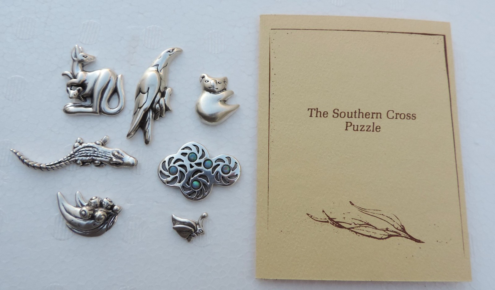 Ilaria Logi 'Southern Cross' Australia Sterling Silver 925 Map Puzzle w Box Rare