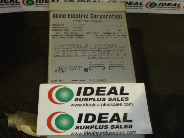 ACME T153007 TRANSFORMER USED