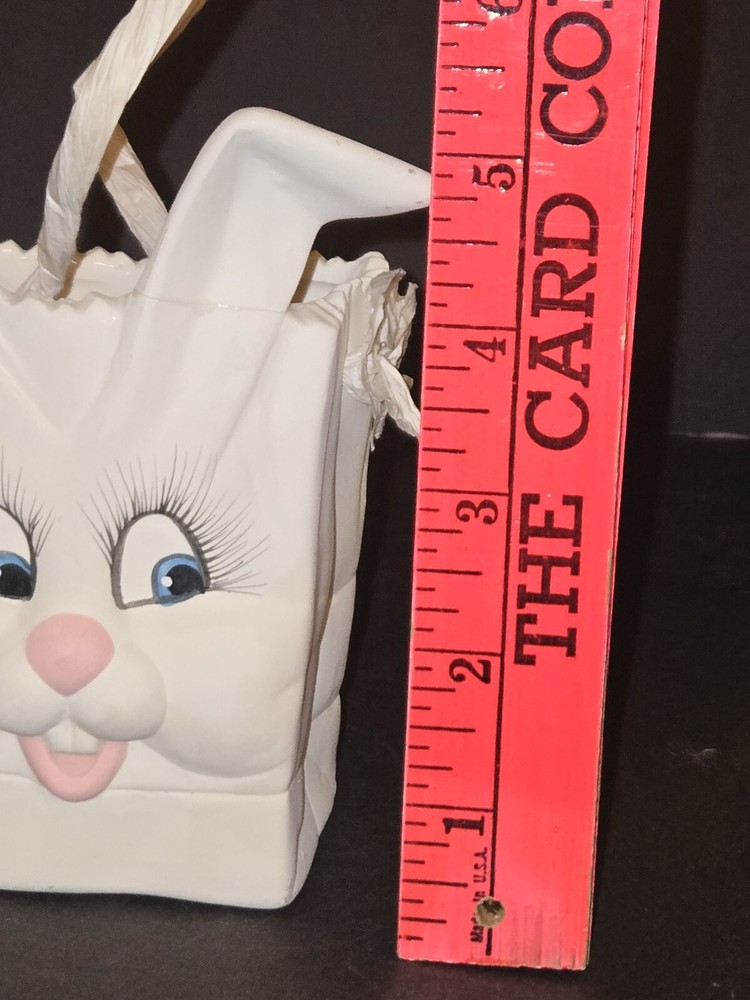 Easter Bunny Rabbit Spring Ceramic Bag Anthropomorphic Scioto Mold 5.25"