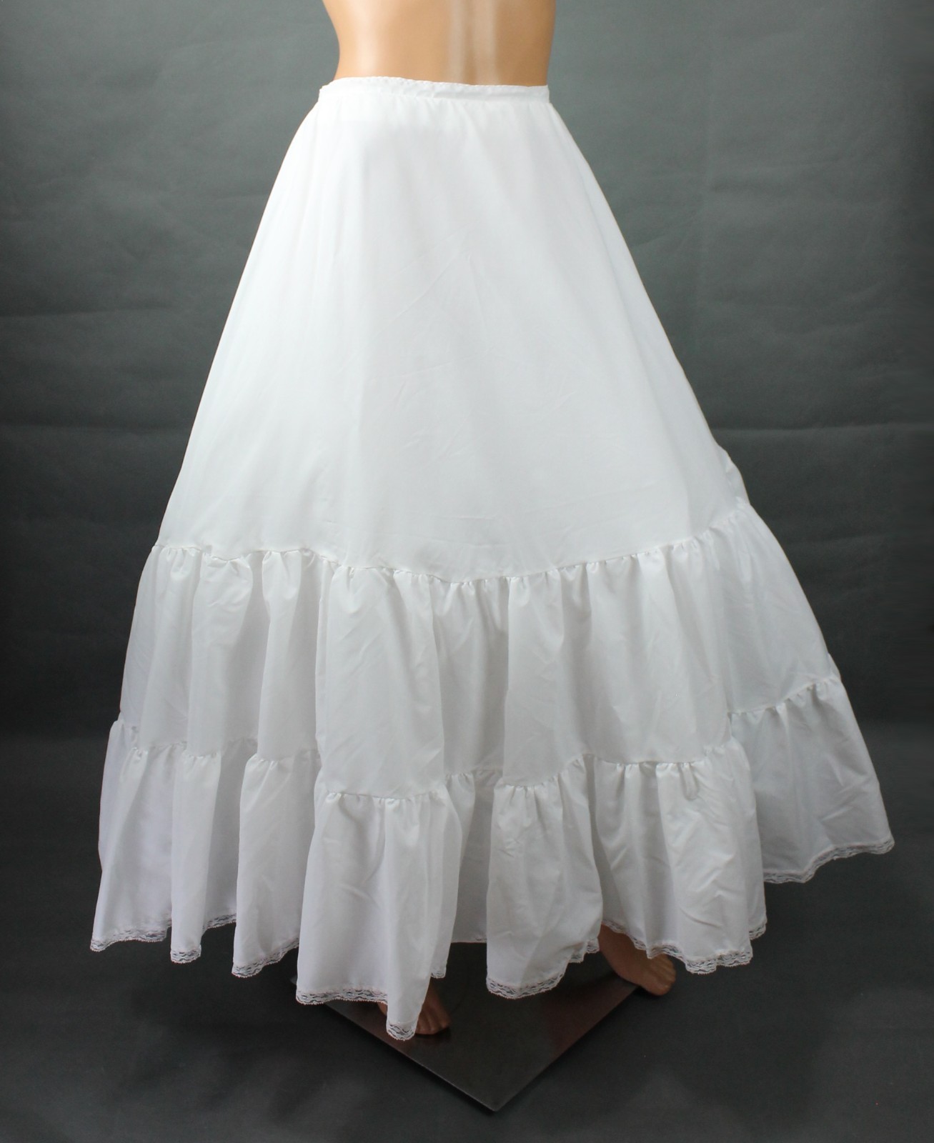 80s Bridal Crinoline Sz S Vintage Long tiered Very Full 2 Layer Petticoat