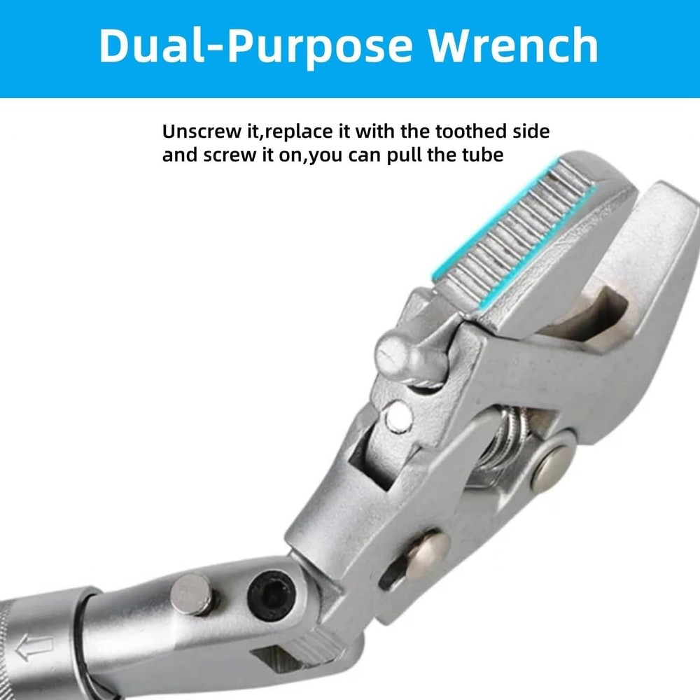 Flexhead Adjustable , 10" to 12" Ratcheting Crescent Wrenches with Retractable E