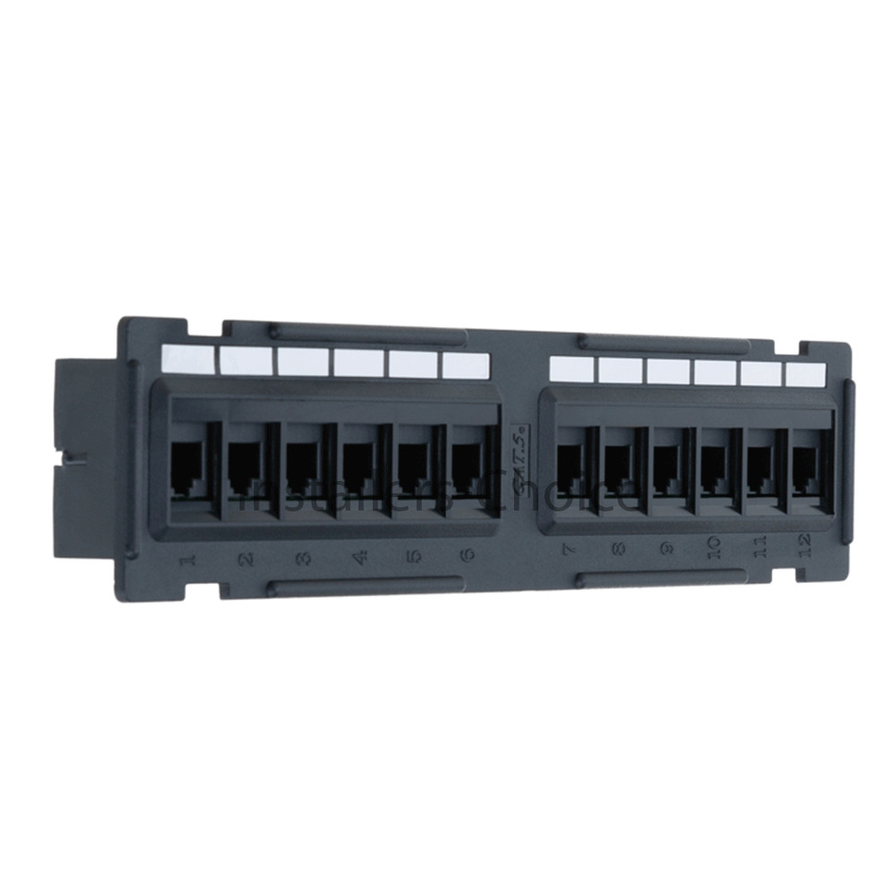 12 port Cat5e UTP LAN wall mount patch panel bracket RJ45 110 Network
