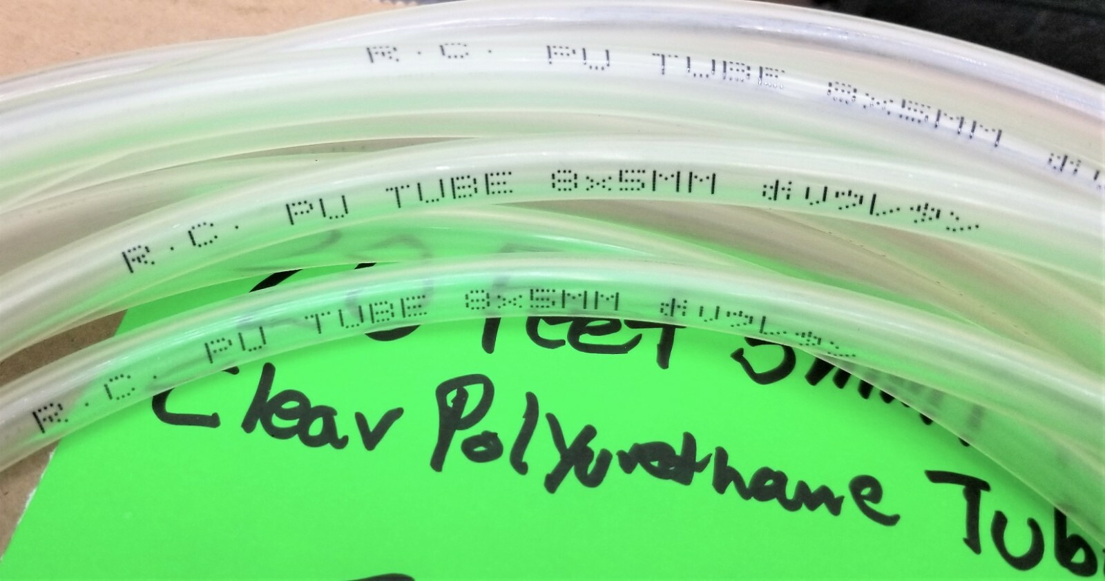 20 Feet 5mm 3/16” PU Flexible Air, Tubing, Pneumatic, Pipe, Tube, Hose, Clear