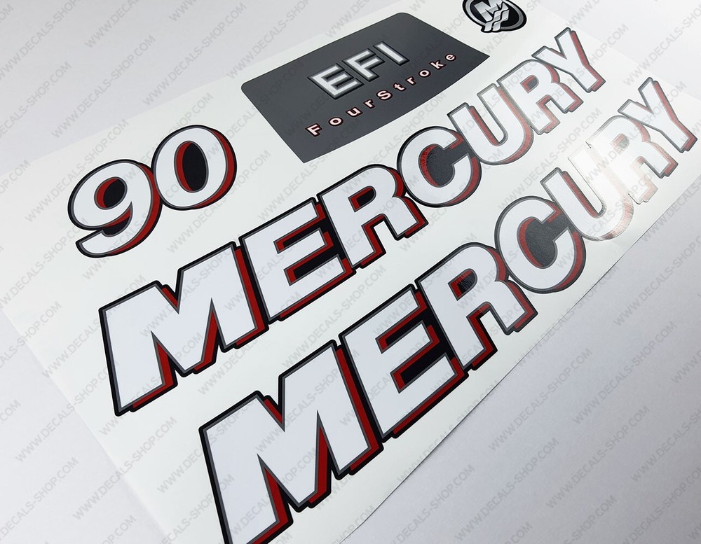 Mercury 90 hp 4-Stroke EFI 2006-2012 outboard engine decals sticker set