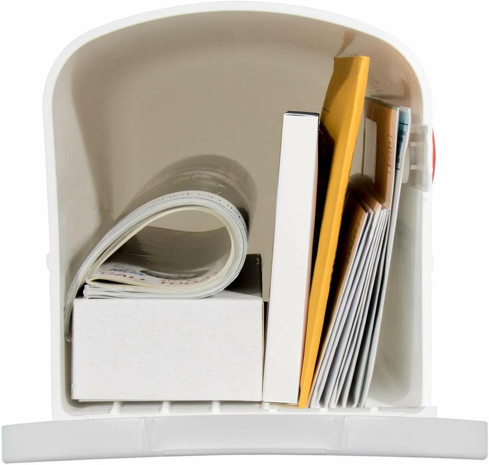 NEW WHITE MAILBOX Deluxe Polybox Durable Rust-Proof Polymer Post Mounted
