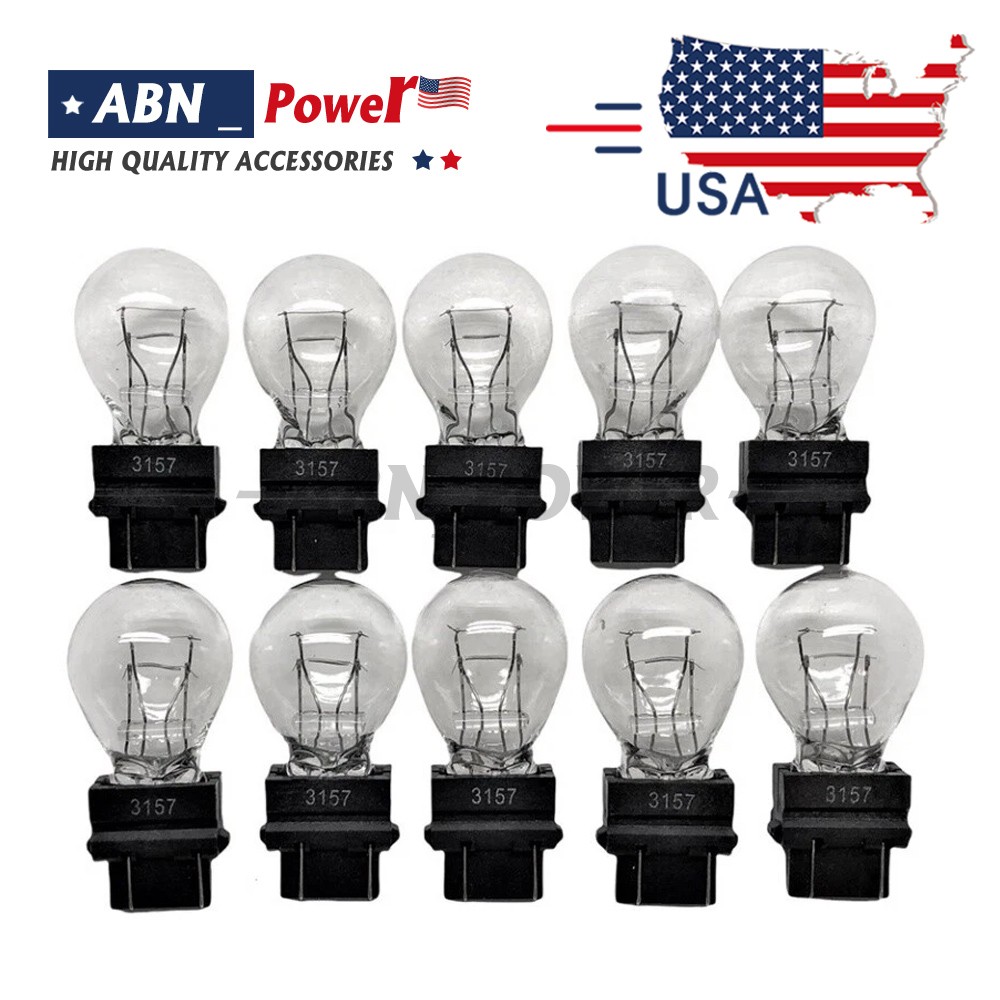 10 Pack Clear Tail Signal Brake Light Bulb Lamp 3157 USA