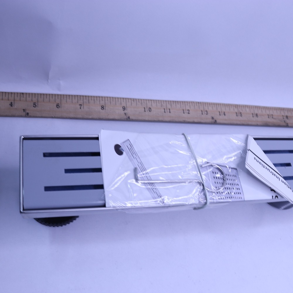 B&K 24-in Polished Chrome Linear Shower Drain with Offset Pattern Grate