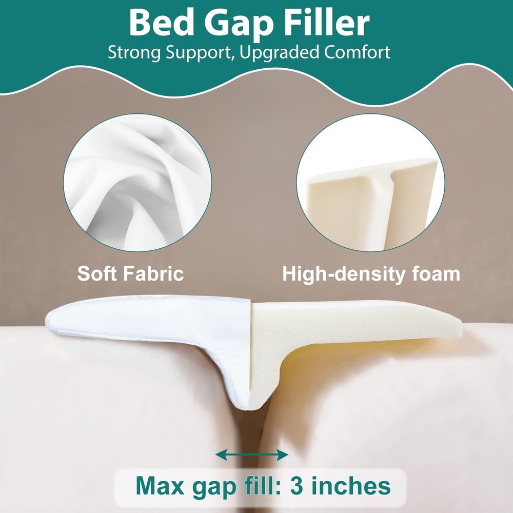 Selectico 12" Extra Wide Split King Gap Filler for Adjustable Bed, Bed Bridge Tw