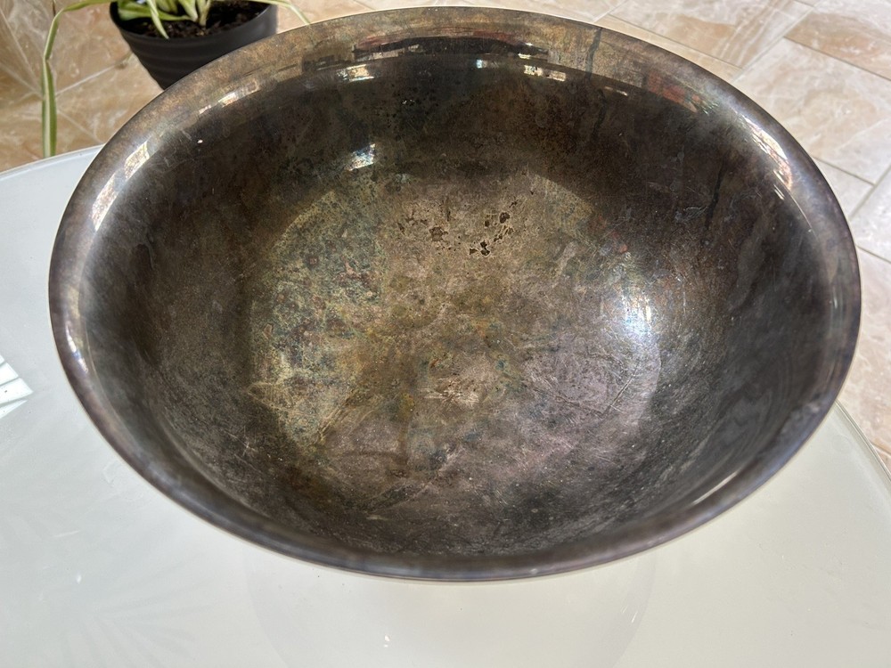 Vintage Gorham YC785 Silver Plate Footed Serving Bowl Large 12”