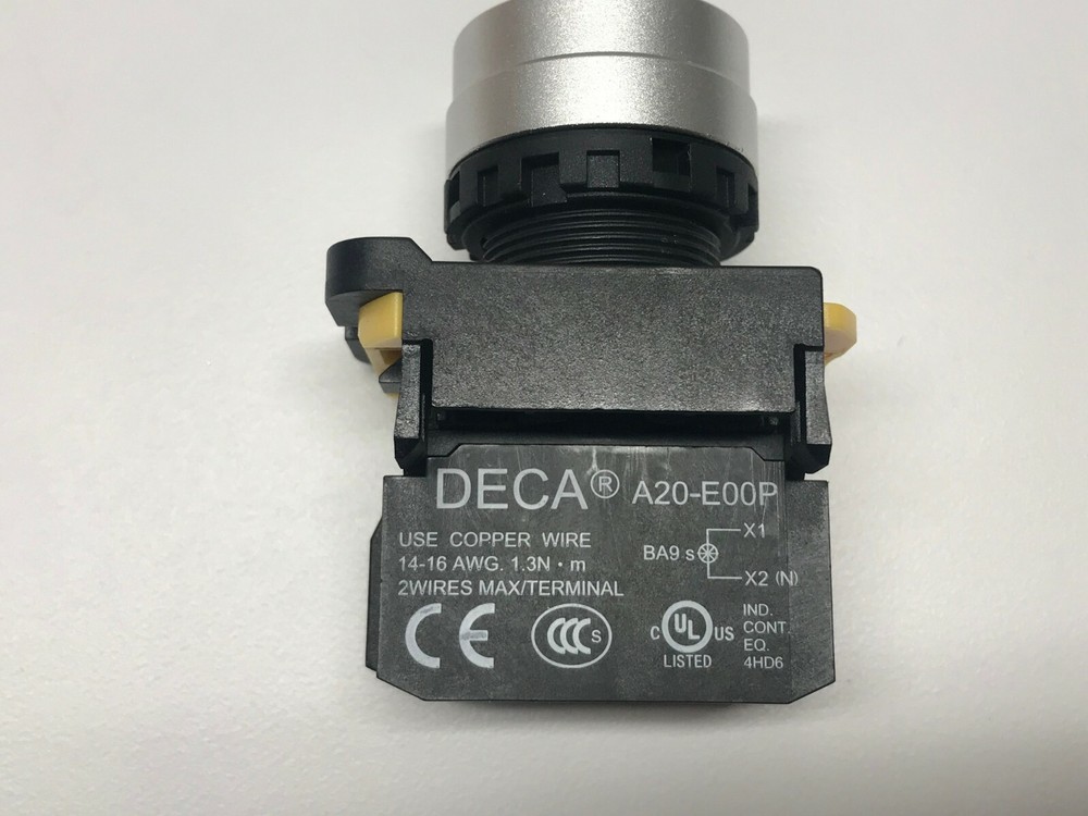 DECA A204L 22mm LED CNC MACHINE FEED HOLD MOMENTARY PUSH BUTTON