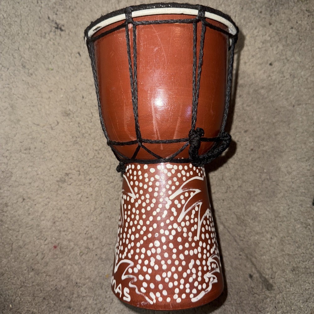 Small hand-painted djembe drum, from Bahamas.
