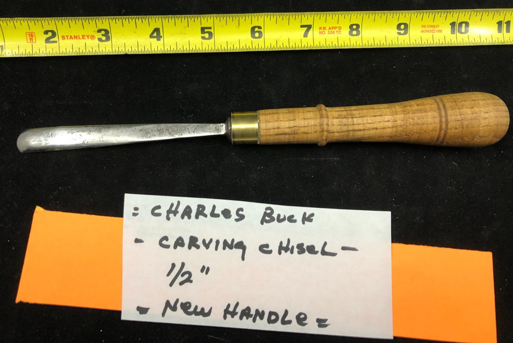 -Charles Buck Cast Steel 7/16" Carving Chisel Sharp-