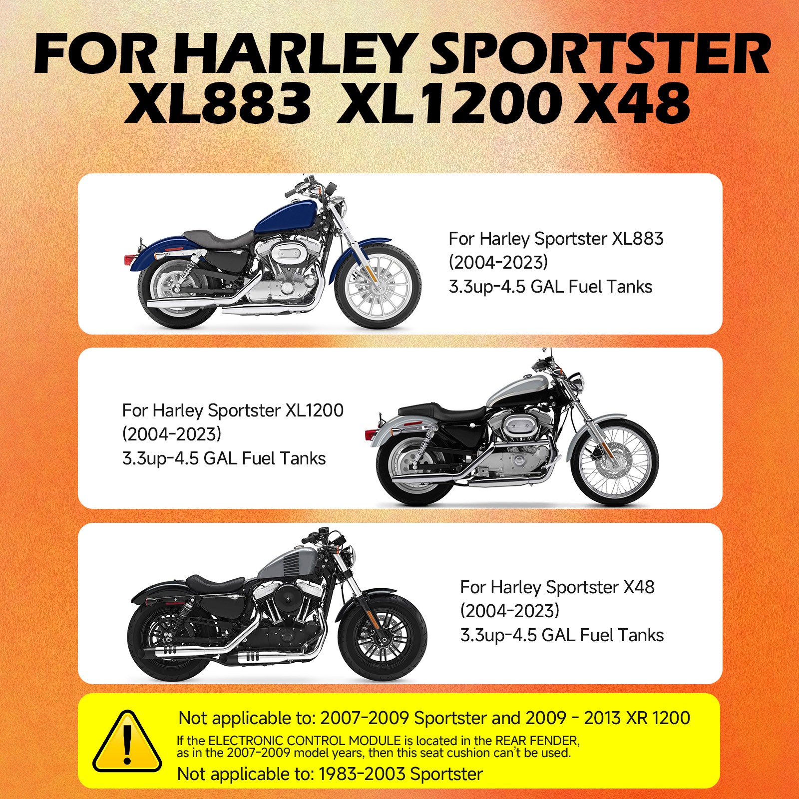 Driver Rider Passenger Two-up Seat For Harley Sportster XL Iron 883 1200 Custom