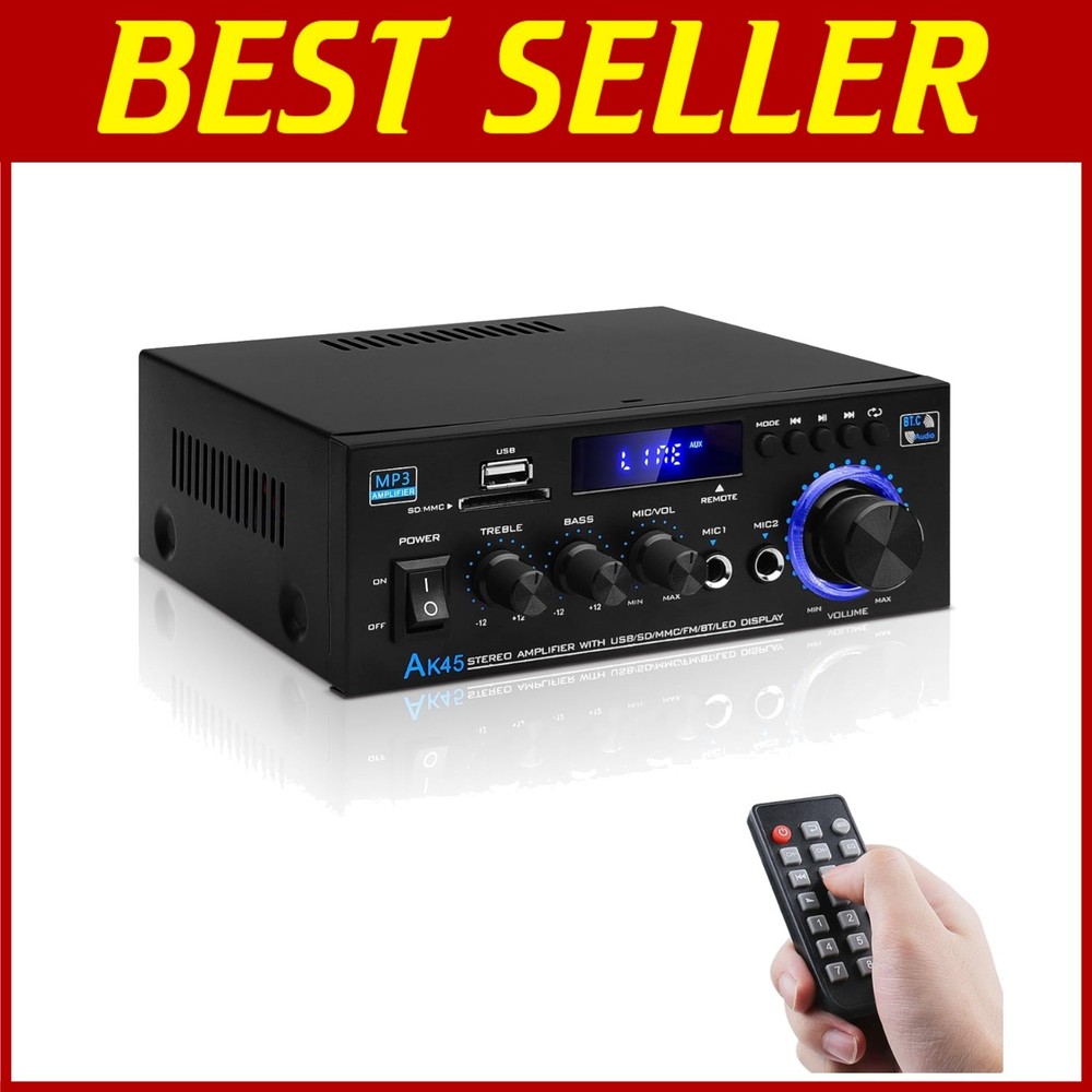 HiFi Stereo Mini Amplifier Receiver with Bluetooth 5.0