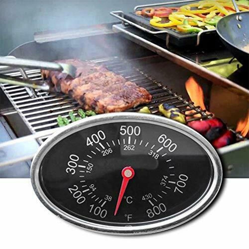 1PC Black Grill Lid Thermometer Heat Indicator Replacement for Master...