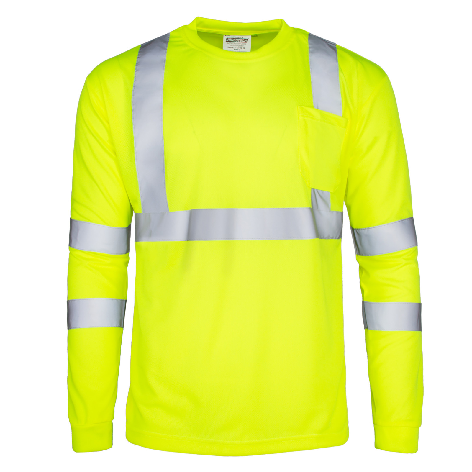 5 Pack Hi Vis T Shirt ANSI Class 3 Reflective Safety Long Sleeve