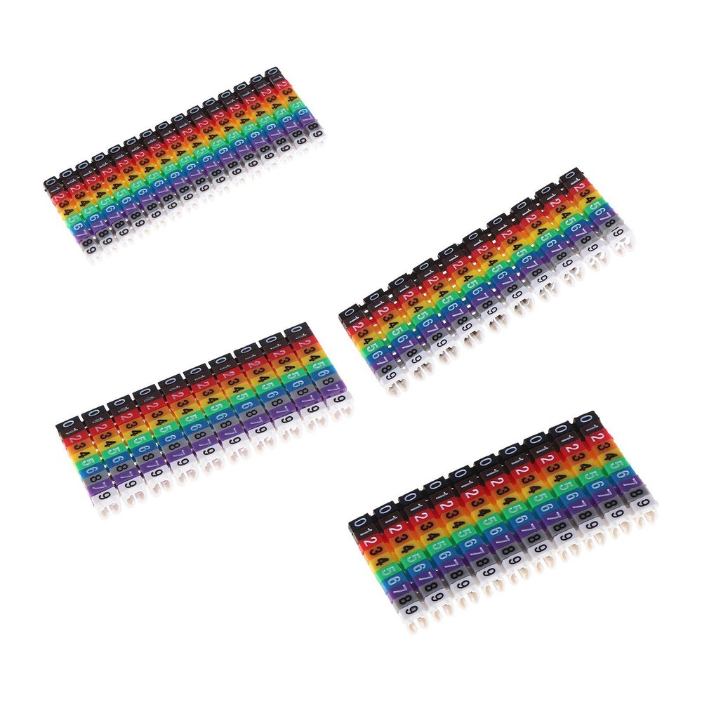 Clamp on ,Wire Number Labels,Replacement Color Coded Digital Number Tubes
