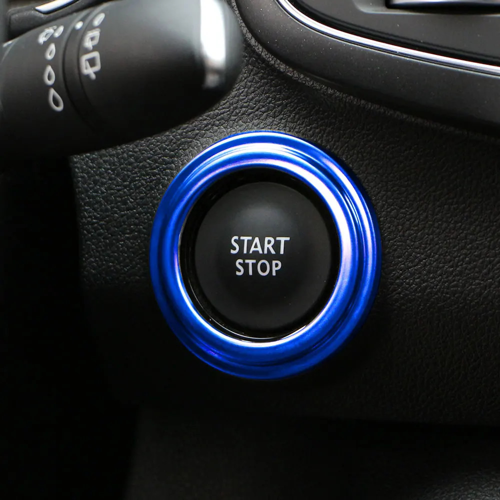 Car Ignition Key Hole Ring Engine Start Stop Button Sticker Cover for Renault Ko