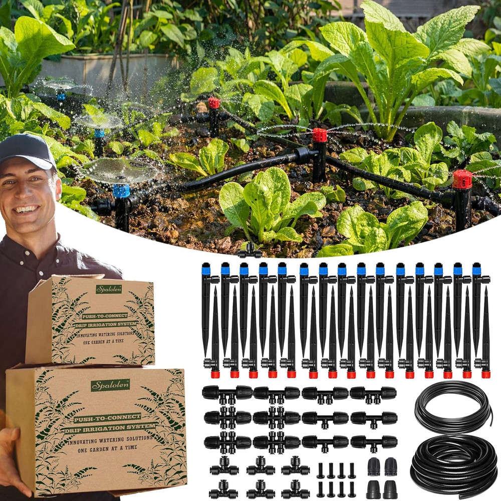 Push-To-Connect Drip Irrigation System Adjustable Irrigation System for Garden R